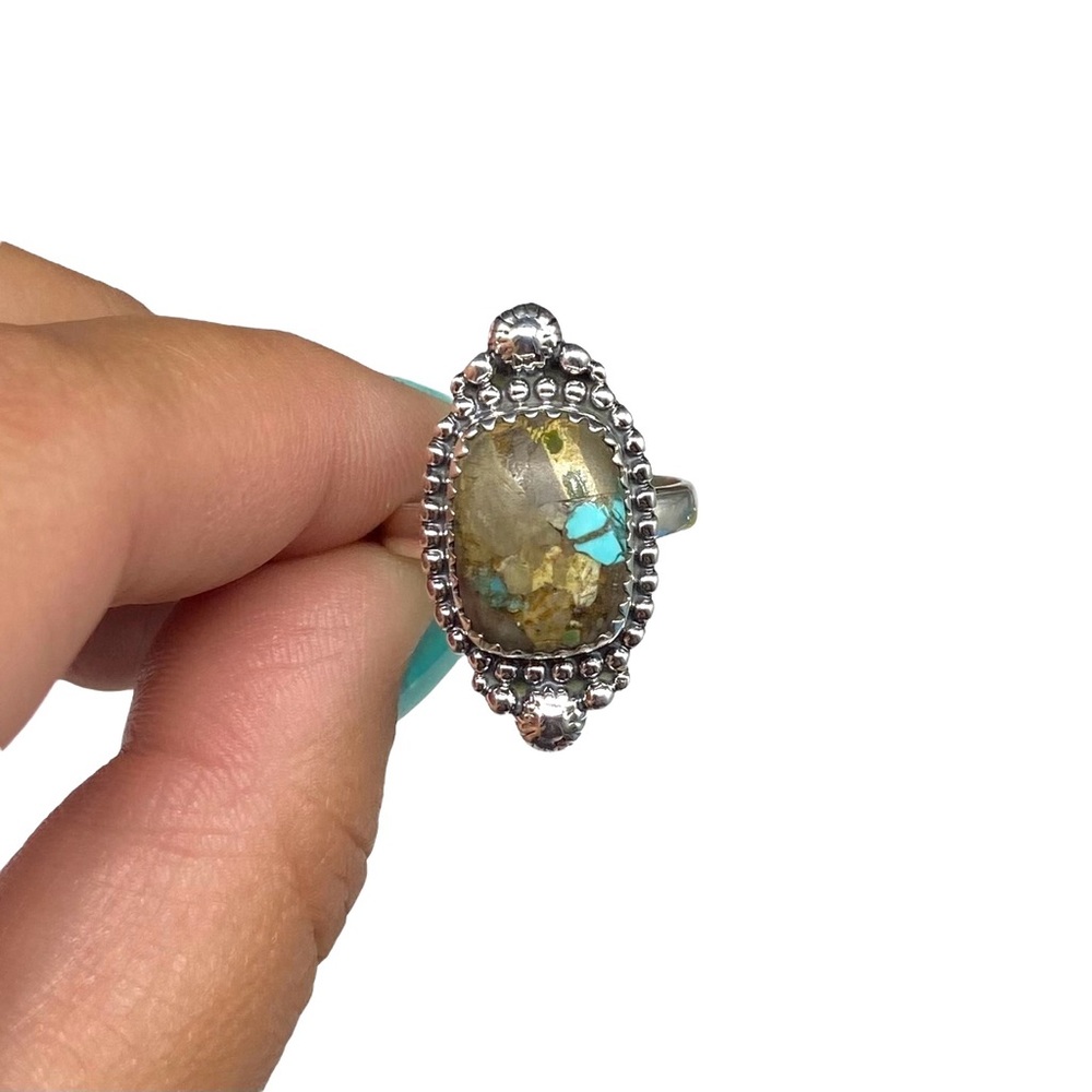 Royston Turquoise Ring Size 8 Solid 925 Sterling … - image 4